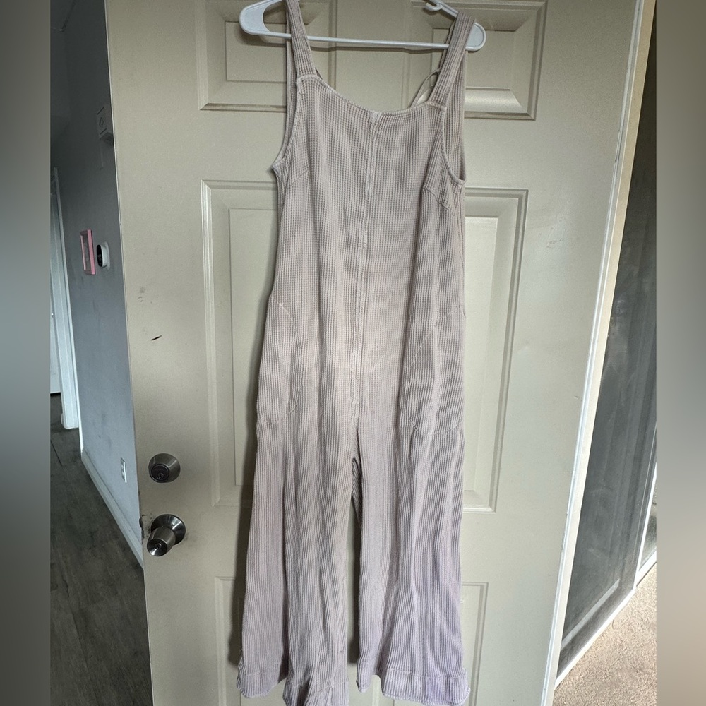Free People Cream Jumpsuit